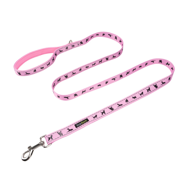 EcoBark Baby Pink Dog Leash - Comfort Grip Padded Leash- 4 ft, 5ft, and 6ft Leash