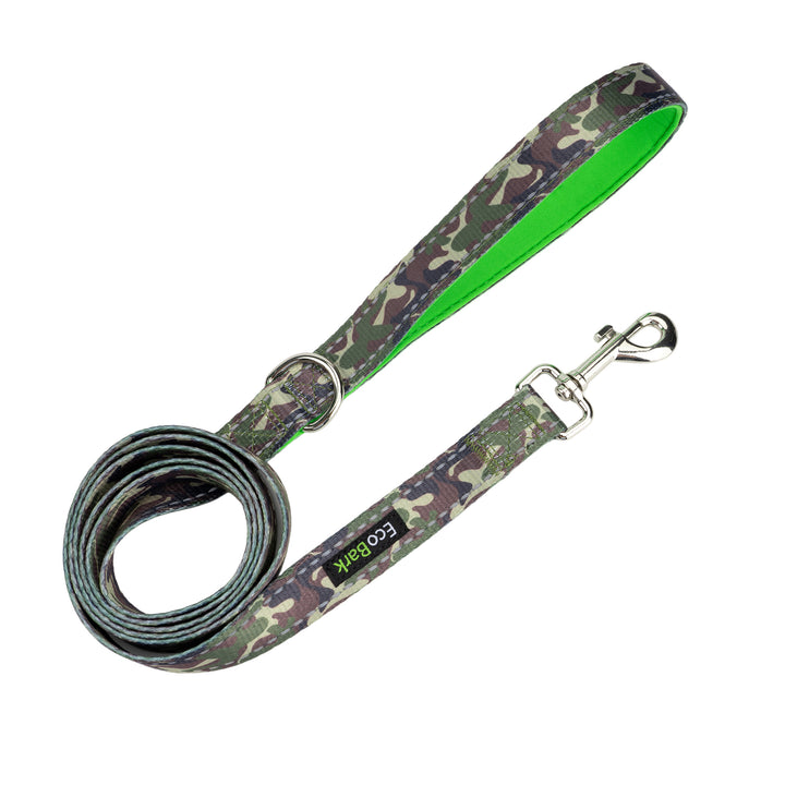 EcoBark Camo Dog Leash- Comfort Grip Padded Leash - 4ft, 5ft, and 6ft for Small and Medium Dogs