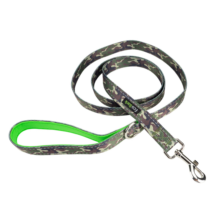 EcoBark Camo Dog Leash- Comfort Grip Padded Leash - 4ft, 5ft, and 6ft for Small and Medium Dogs