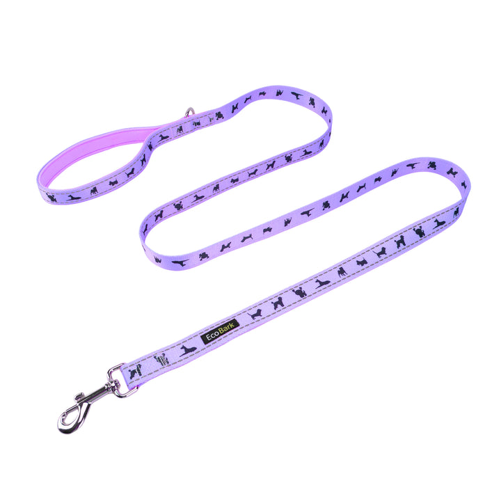 EcoBark Lavender Dog Leash - Comfort Grip Padded Leash - 4ft, 5ft, and 6ft for Small and Medium Dogs