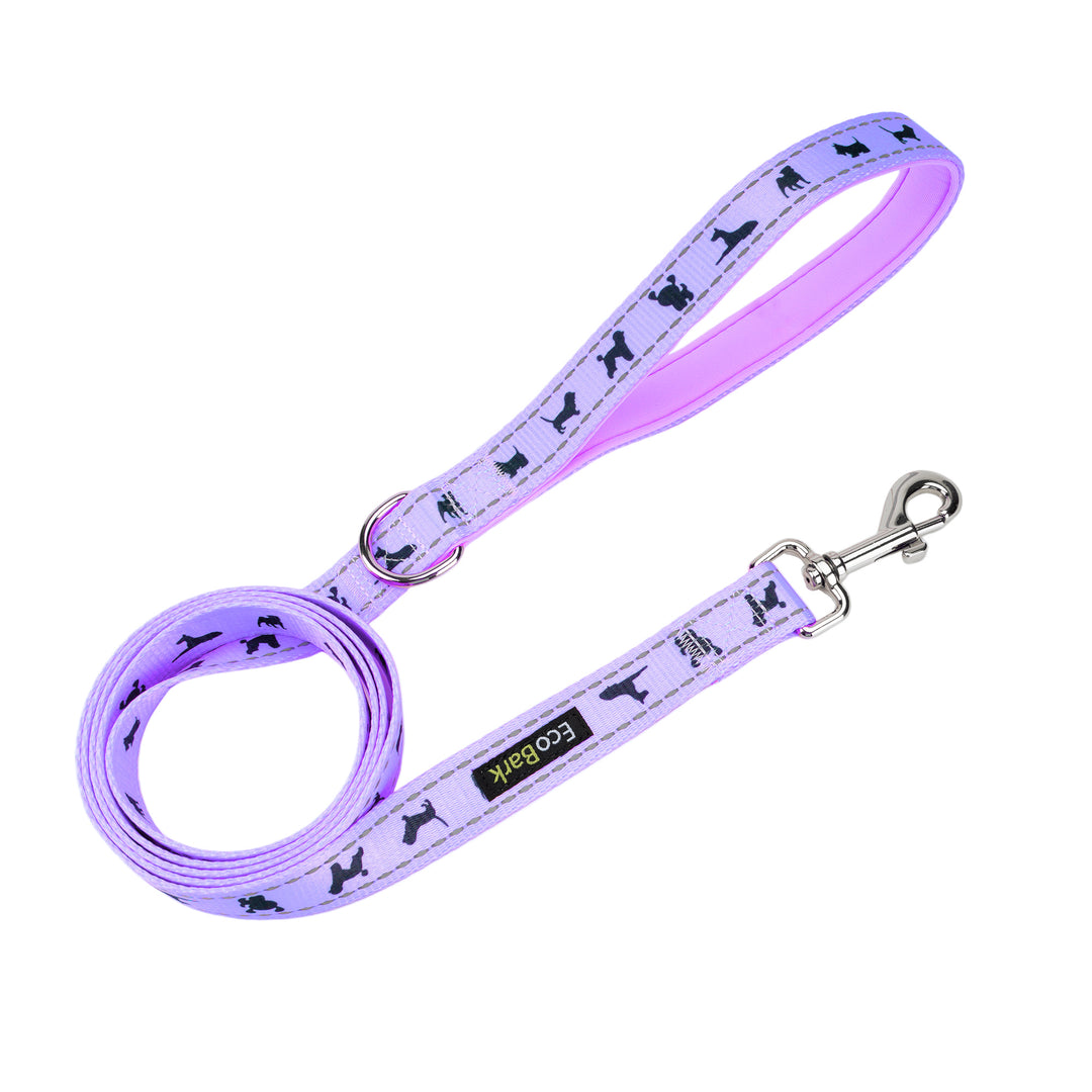 EcoBark Lavender Dog Leash - Comfort Grip Padded Leash - 4ft, 5ft, and 6ft for Small and Medium Dogs