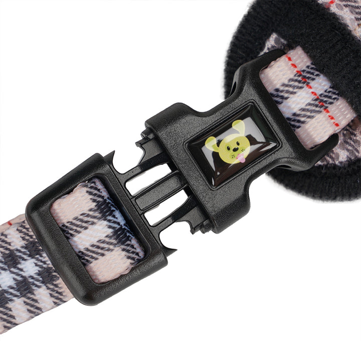 EcoBark Beige Plaid Dog Harness- Over-the-Head Dog Vest Halter for Small to Medium Dogs, and Puppies