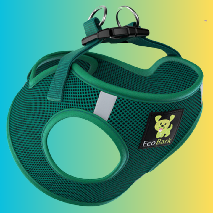 EcoBark Forest Green Step In Dog Harness - Reflective Soft Mesh Harness for Teacup, Small Dogs and Puppies