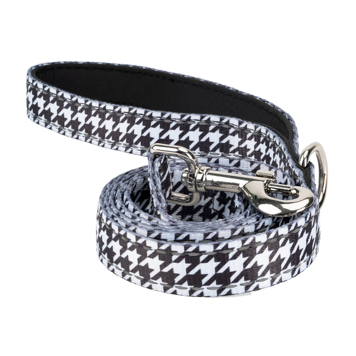 EcoBark Houndstooth Dog Leash- Padded Comfort Grip Leash - 4ft, 5ft, and 6ft Leash for Small and Medium Dogs