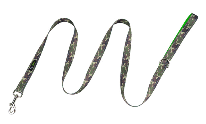 EcoBark Camo Dog Leash- Comfort Grip Padded Leash - 4ft, 5ft, and 6ft for Small and Medium Dogs