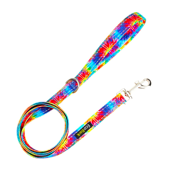 EcoBark Tie Dye Dog Leash - Padded Comfort Grip Leash - 4ft, 5ft, and 6ft Leash for Small and Medium Dogs