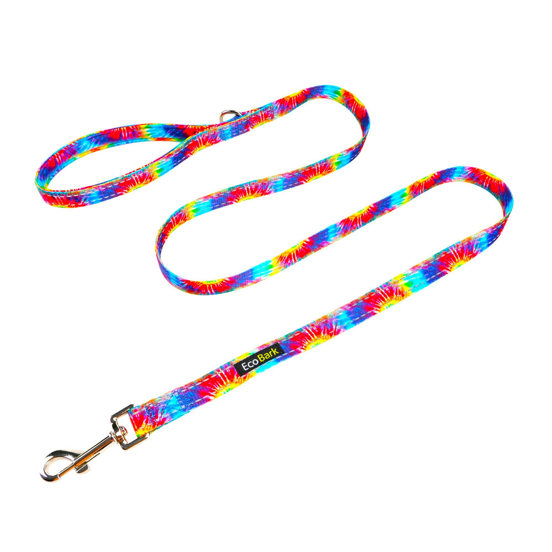 EcoBark Tie Dye Dog Leash - Padded Comfort Grip Leash - 4ft, 5ft, and 6ft Leash for Small and Medium Dogs