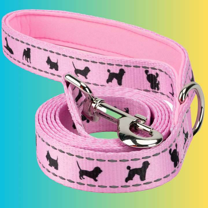 EcoBark Baby Pink Dog Leash - Comfort Grip Padded Leash- 4 ft, 5ft, and 6ft Leash