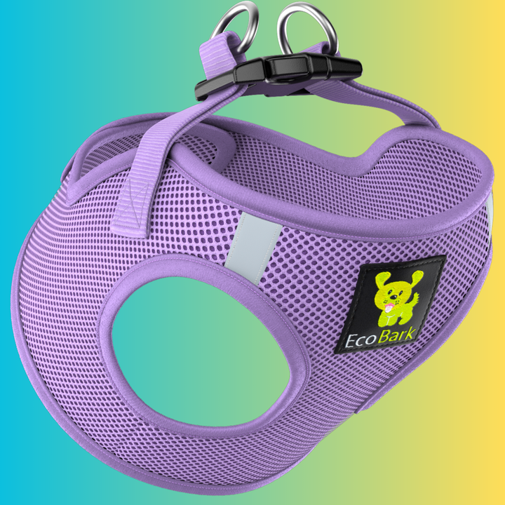 EcoBark Lavender Step In Dog Harness - Reflective Soft Mesh Harness for Teacup, Small Dogs and Puppies